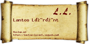 Lantos Lóránt névjegykártya