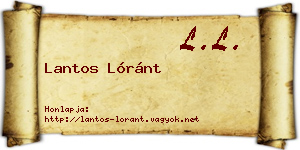 Lantos Lóránt névjegykártya