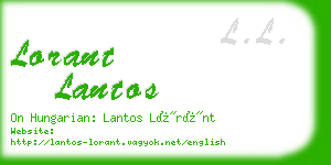 lorant lantos business card